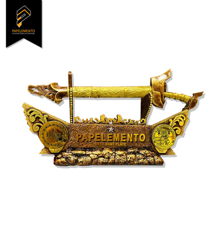 PREMIUM DESK NAME PLATE W/ KRIS MEMENTO